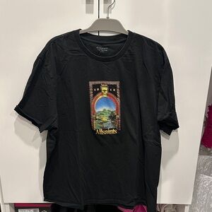 All Saints Black T-Shirt with Colorful Graphic